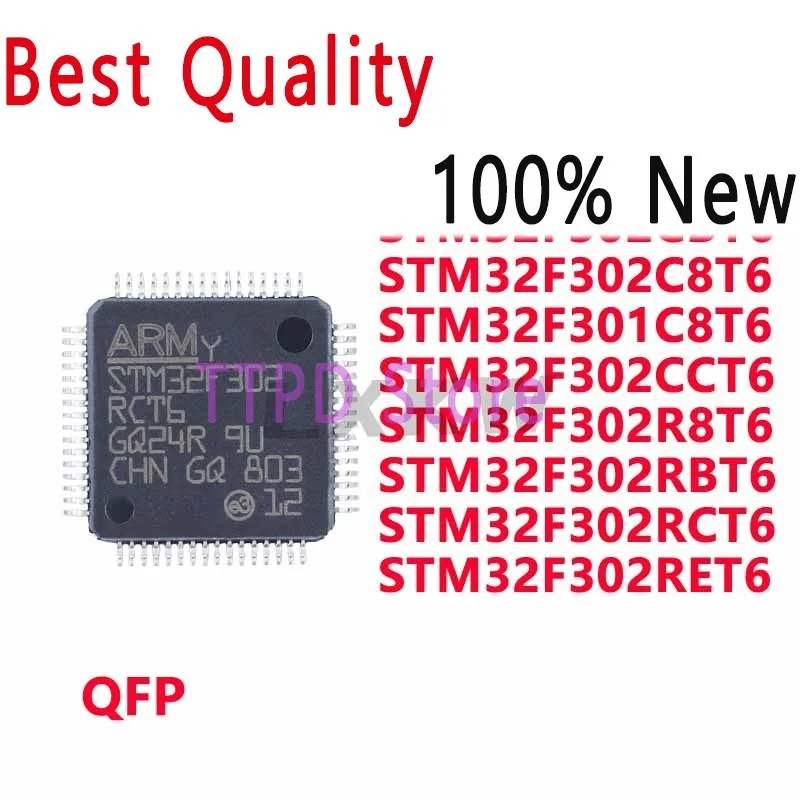 1/PCS New STM32F302CBT6 STM32F302C8T6 STM32F301C8T6 STM32F302CCT6 STM32F302R8T6 STM32F302RBT6 STM32F302RCT6 STM32F302RET6 QFP