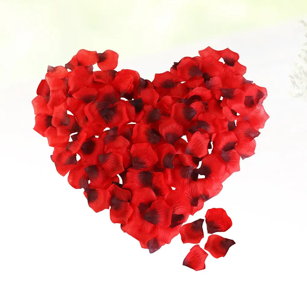 2400Pcs Simulation Rose Petal Artificial Flowers Fabric Dark Red Wedding Table Centerpiece Decoration Simulation Petal