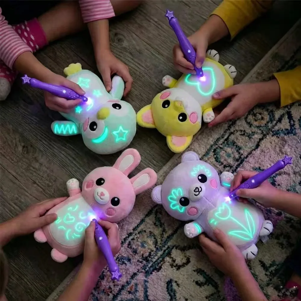 GlowBabies LED Light Up Plush Toy Glowing Stuffed Animal Fox Rabbit Penguin Bear Kids Comfort Gift