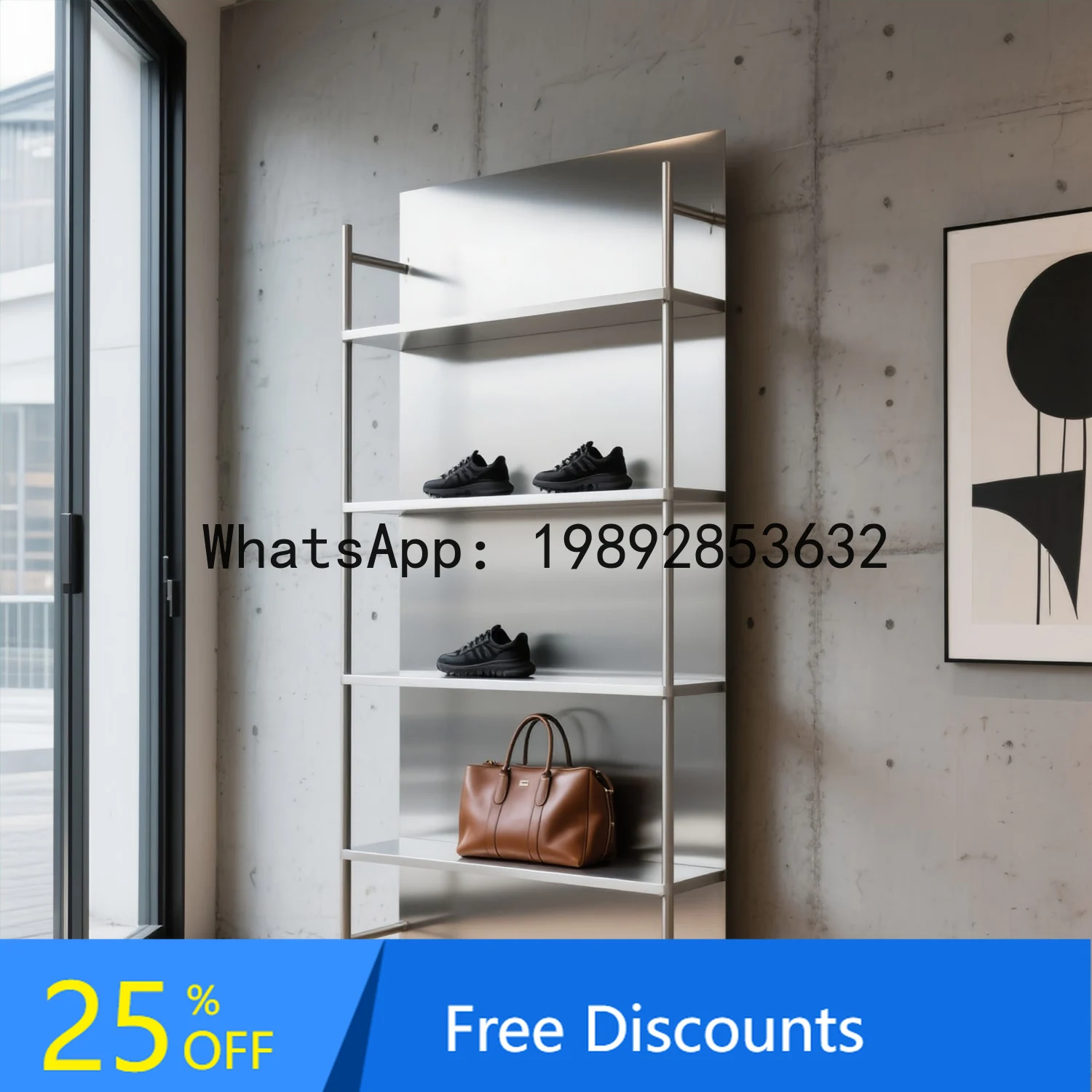 

Display Rack Stainless Steel Shelf Multi-layer Storage Floor-standing Organizer Book Flower Pot Ornament