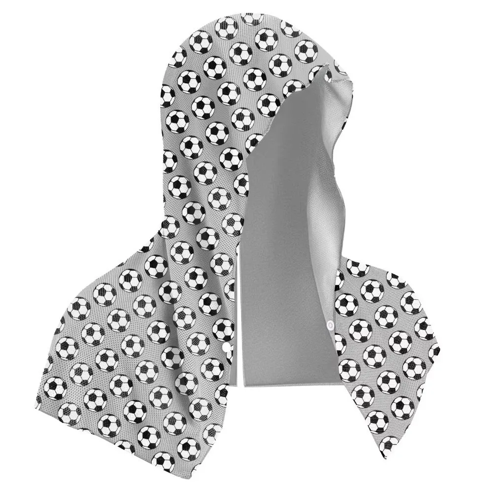 Quick-Dry Cooling Sports Scarf Football Pattern Moisture-Wicking Hooded Headscarf Breathable Multifunctional UV Protection Towel