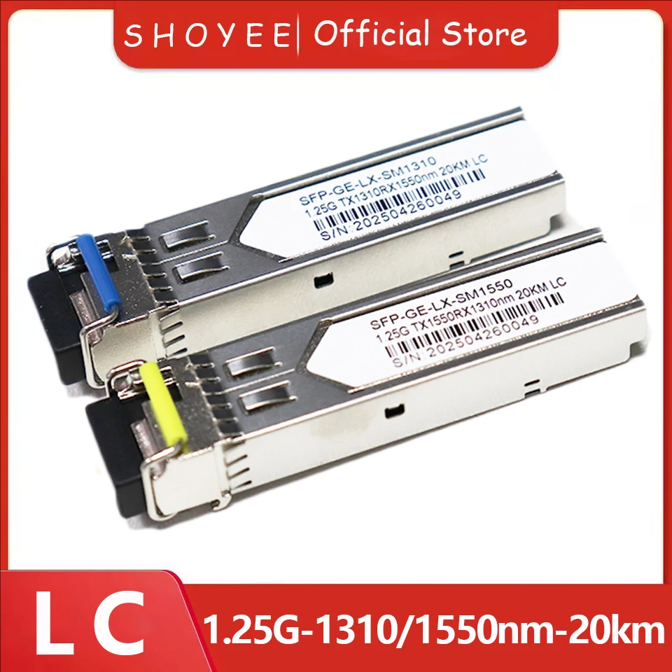 New SFP Transceiver SFP Module 1.25G LC 1310nm/1550nm 20km fiber switch Compatible module with Switch Optical Module