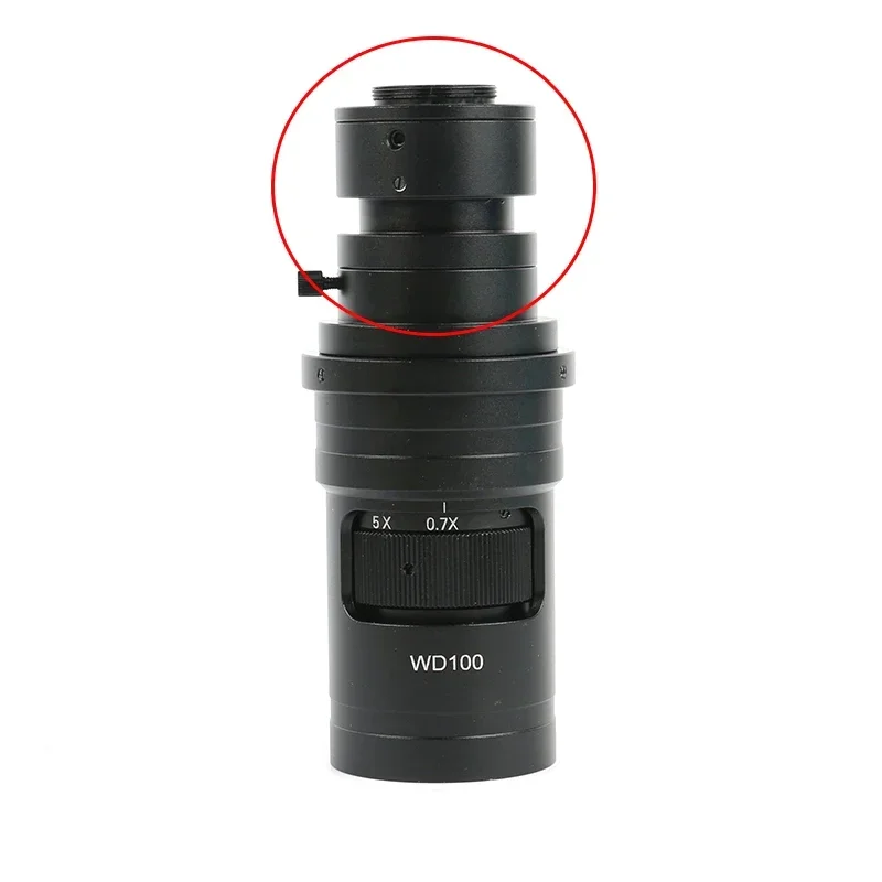 Mono CTV Adapter 0.4X 1X Lens Industrial C-mount Adapter For 0.7X-5X Adjustable Magnificatio 200X 500X Zoom WD-100 Lens