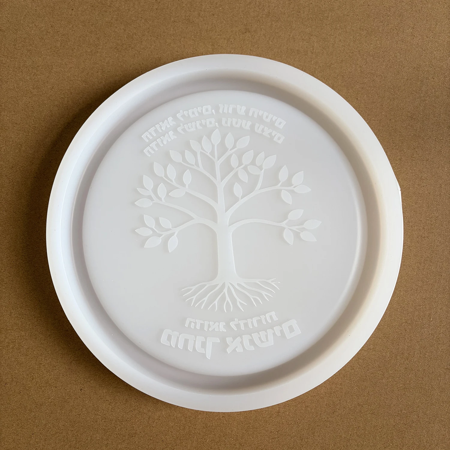 Silicone Mold For Sacred Hebrew Proverbs Tree Of Life Round Tray, Desktop Standing Sign, DIY  Plaster Jewish Decor Mold