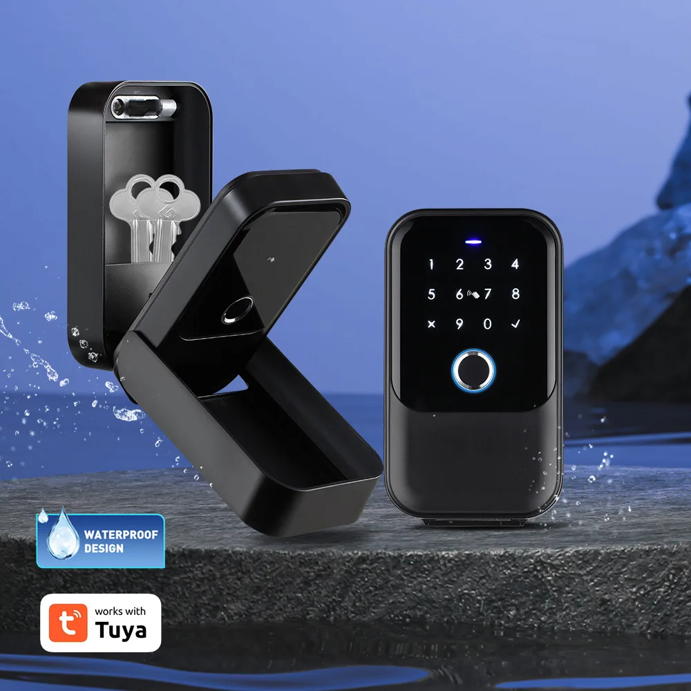 Tuya Bluetooth Smart Padlock Outdoor Waterproof Fingerprint Password Lock Multifunctional Key Box for Dorm Warehouse