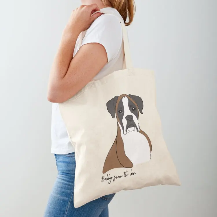 

Bobby from the bin the boxer dog portrait T-shirt Tote Bag shopping cart bags Big bag supermarket folding bag
