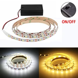 Flexível LED Strip Light com pilhas AA, Fita de Iluminação, Branco Quente, Cabinet Lights, Luz de Fundo, SMD2835, 1-5m