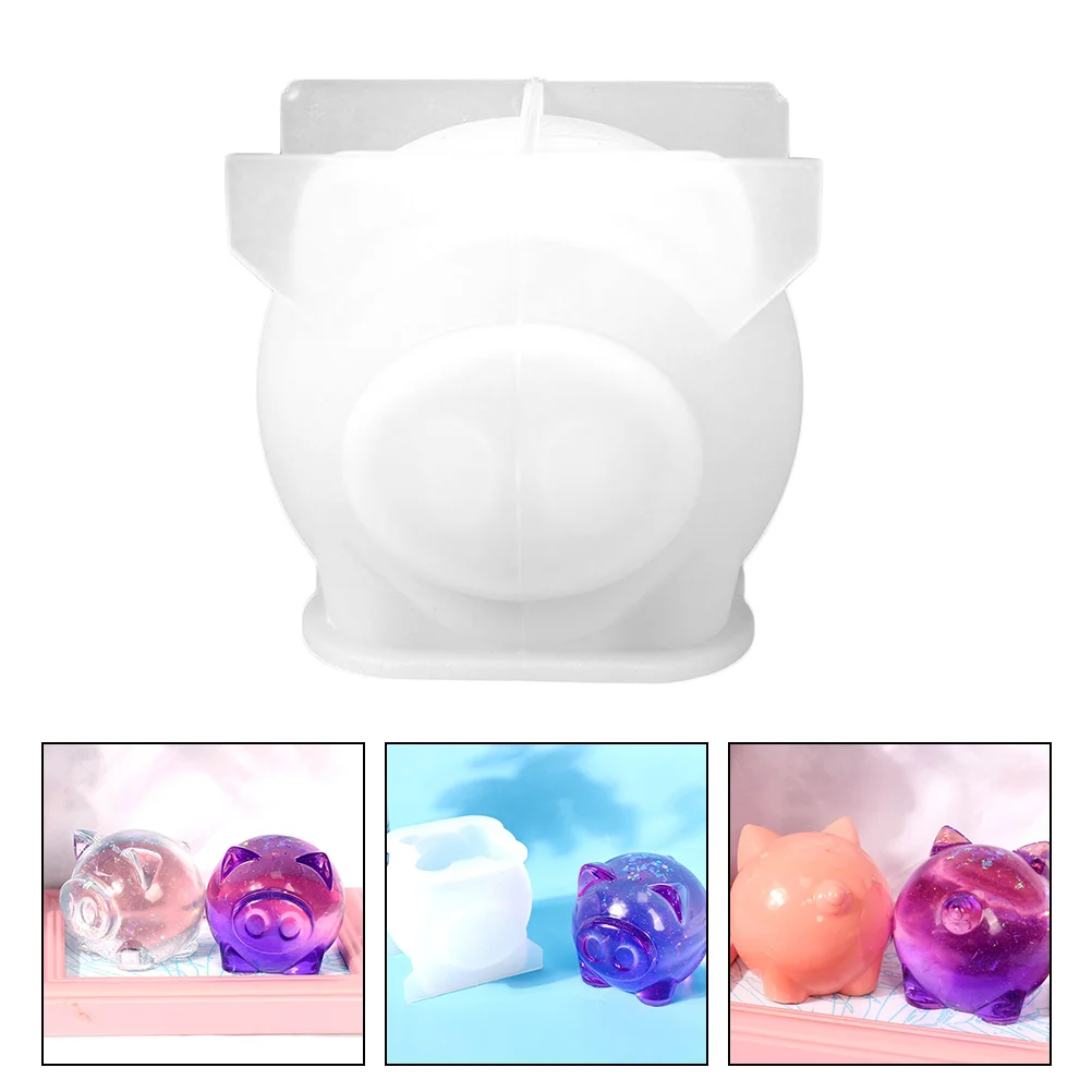 Piggy Ornament Mold Reusable Molds DIY Silicone Crystal Ornaments Animal Design Epoxy Silica Gel Manual