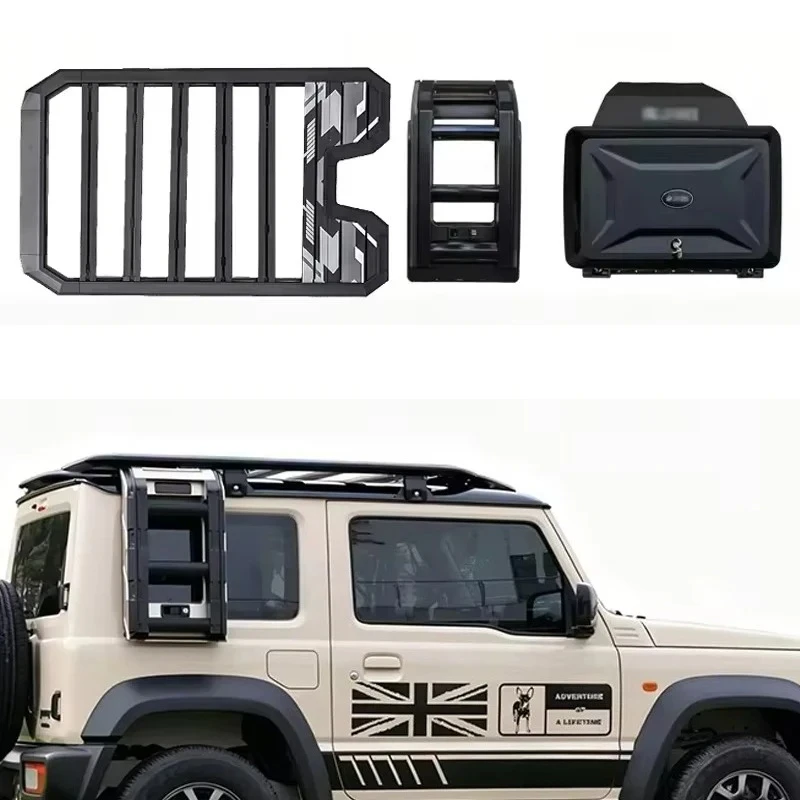 

Aluminum Alloy Car Roof Cargo Luggage Rack Baskets Side Ladder Side Box for SUZUKI JIMNY 5 Door 3 Door JB64/JB74 2019-2026