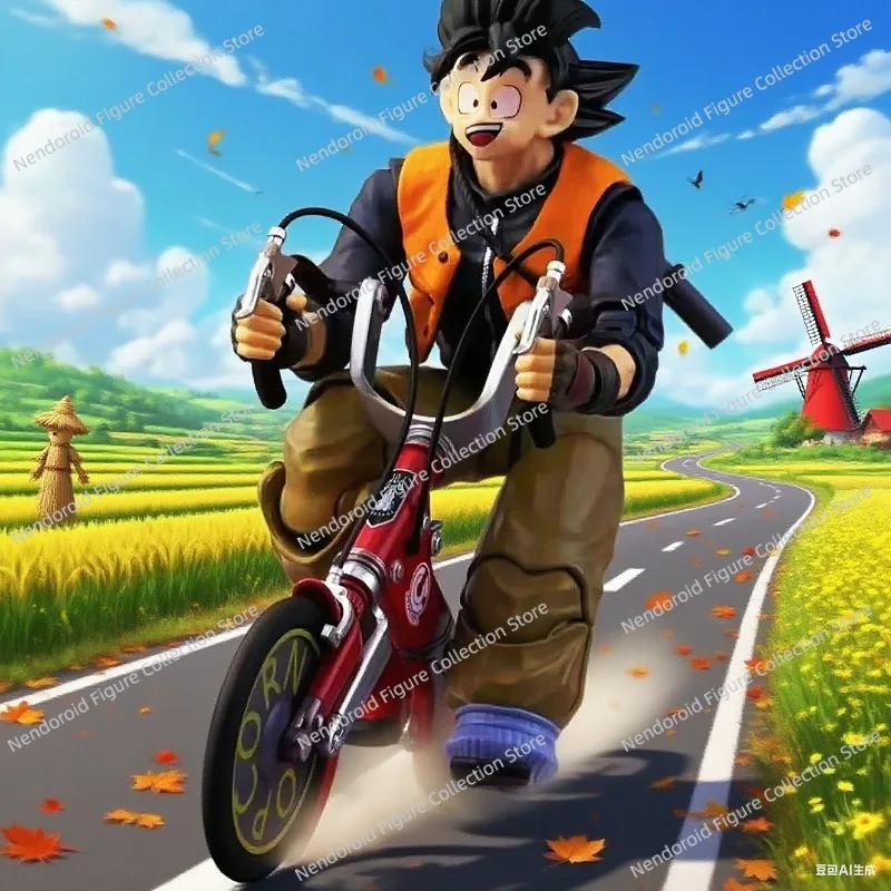 

In Stock Tonsenarttoys Dragon Ball Z SHF Super Saiyan SSJ SSJ2 Trunks Flying Page Son Goku Biking Accessories Anime Figure Gift