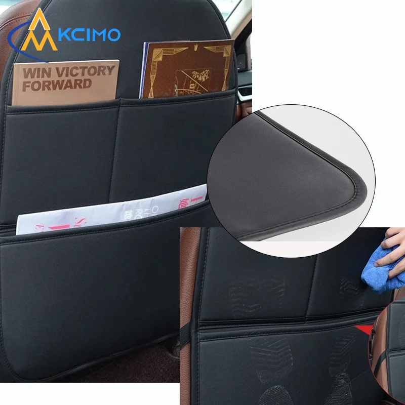 

Premium PU Leather Car Seat Back Protector,Fiber-Filled Anti-Kick Pad, Waterproof All-Season Universal Anti-Slip Auto Interior