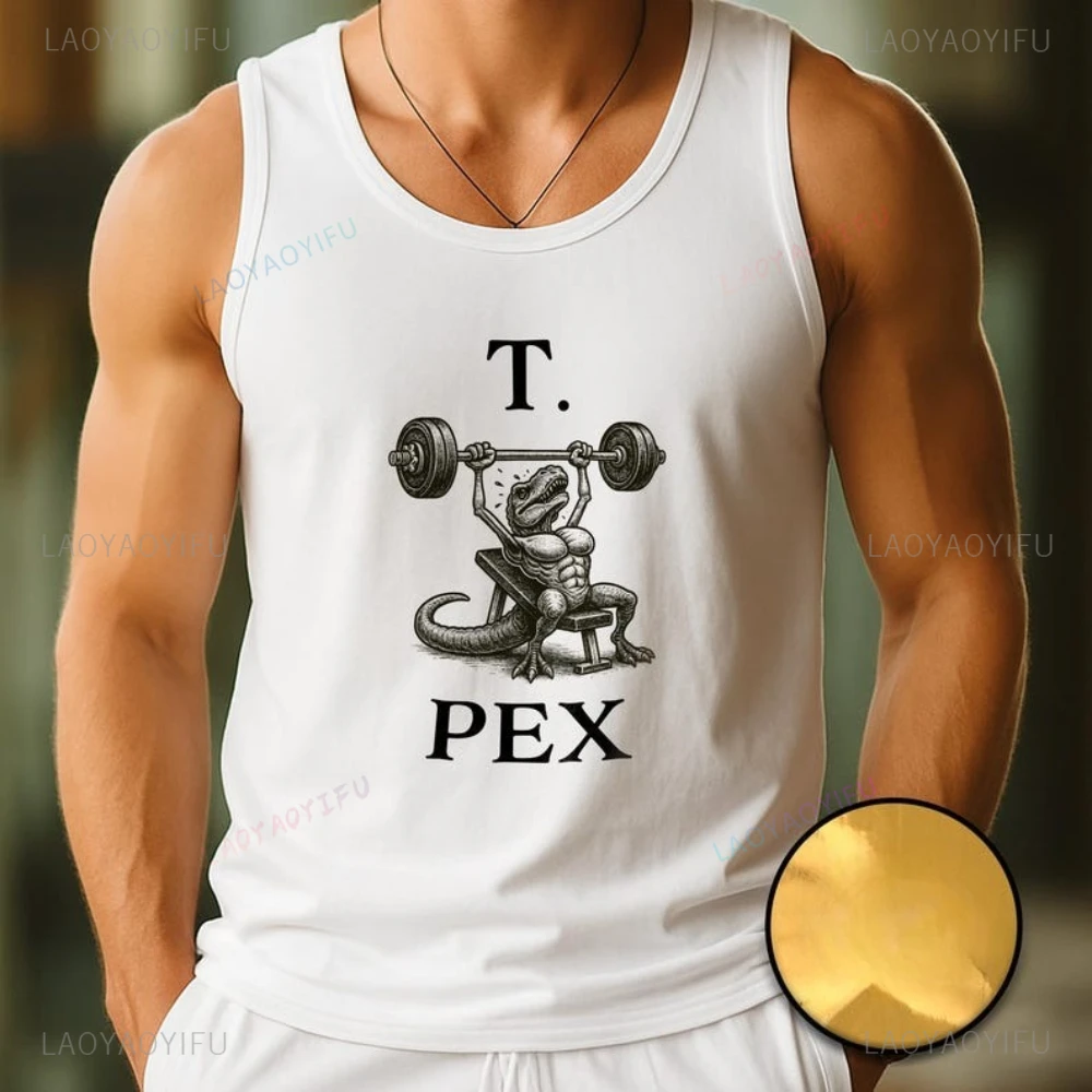 

Забавная майка Dino Man для тренировок, футболка без рукавов для тренажерного зала, футболка без рукавов Bro Muscle, унисекс, майка, одежда для фитнеса, хлопковый жилет