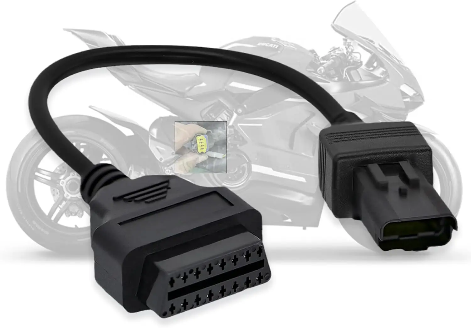 Obd2 Adapter Connector Fit for Ducati Motorcycle 4Pin for Diavel/Multistrada 1200/Panigale 1199/Monster 696/796/1100 Bike
