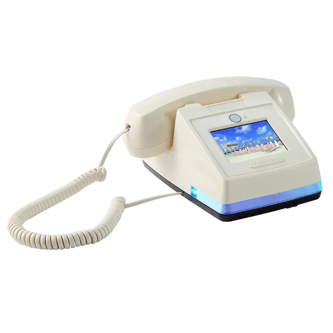 

Vintage Telephone Video and Audio Guestbook Retro Phone Booth Antique Wedding Phone 1080P Video Guest Book for Party Ceremony