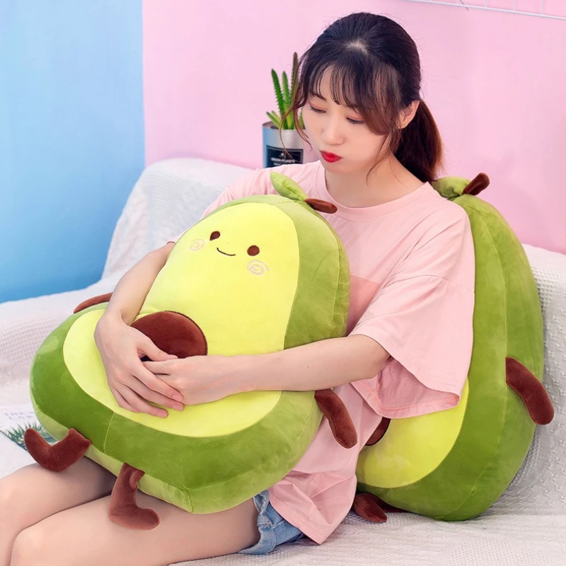 1PC Comfortable Avocado Soft Pillow Plush Toy Kawaii Cartoon Fruits Appease Girls Baby Doll Toys Stress Relief Toy for Children