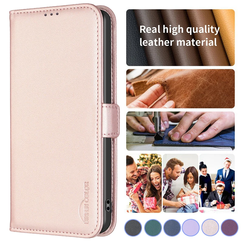 محفظة Redmi 15 15C A5 مع فتحة للبطاقات تدعم حافظة جلدية مغناطيسية لهاتف Xiaomi Redmi 15 15C 14C 5G A5 4G Redmi15 الغطاء الخلفي