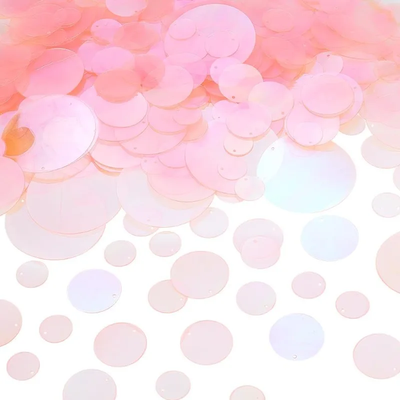 about 700pcs Large Loose Sequins for Crafts Flat Round Sequin Paillettes 15mm/20mm/25mm/30mm/40mm/50mm Iridescent Transparent