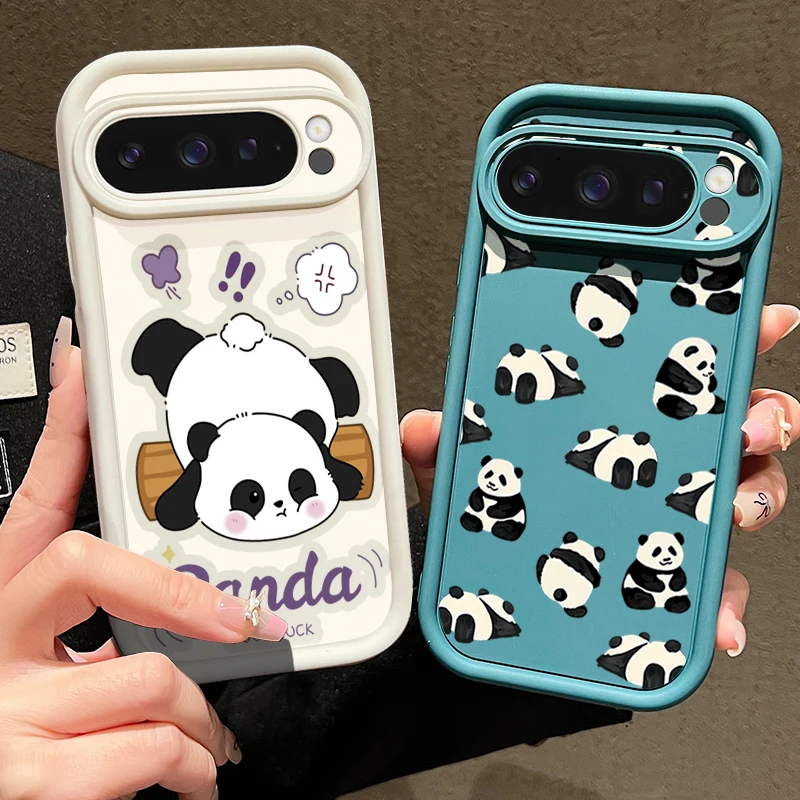 Cartoon Panda Pattern TPU Phone Case For Google Pixel 10 9 8 Pro 9A 8A 10 9 Pro XL Pixel 7A 7 Pro Shockproof Soft Silicone Cover