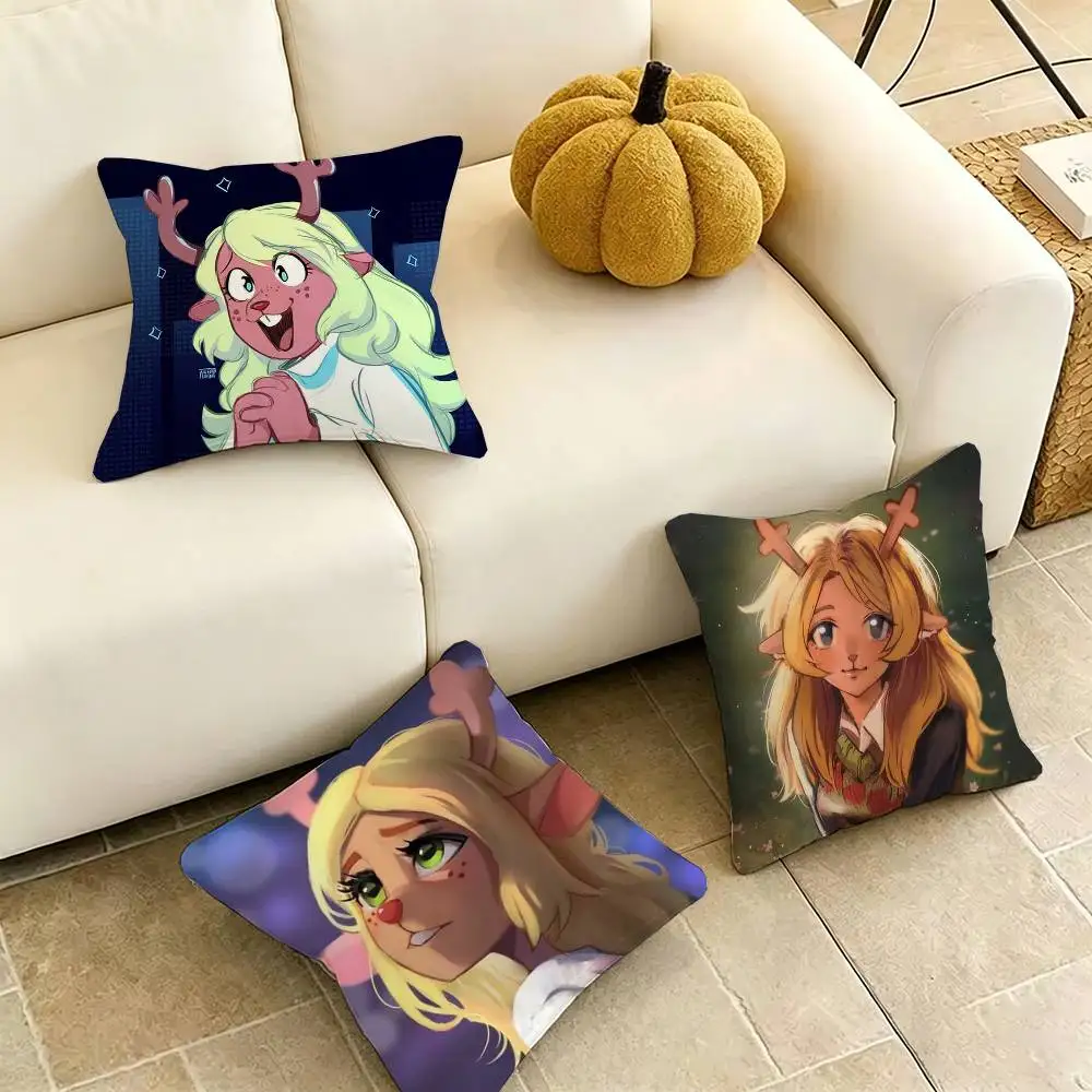 Noelle Holiday Deltarune Susie-E Square Double-Sided printed Pillow Case Bedroom Bedside Pillow Sofa Cushion Cover Gift