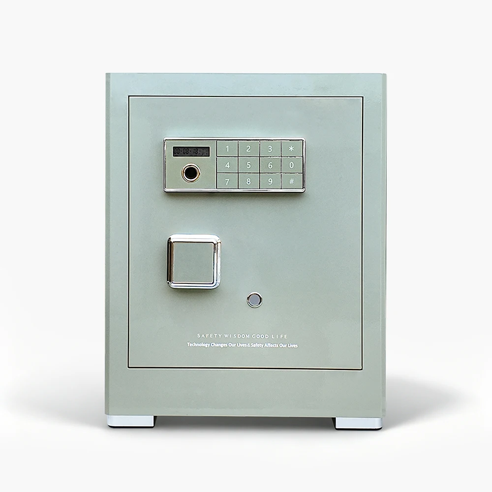 Heavy Duty 10mm Door Safe Electronic Fingerprint Lock Acrylic Smart Panel Hidden Compartment Hand-Stitched Leather Safe