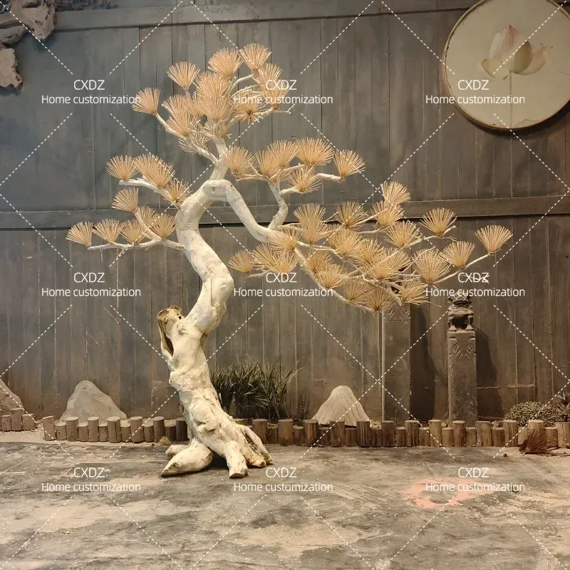Simulated Welcome Pine Root Carving Tree Landscape Indoor Landscaping Fake Tree Soft Decoration Zen Ornament