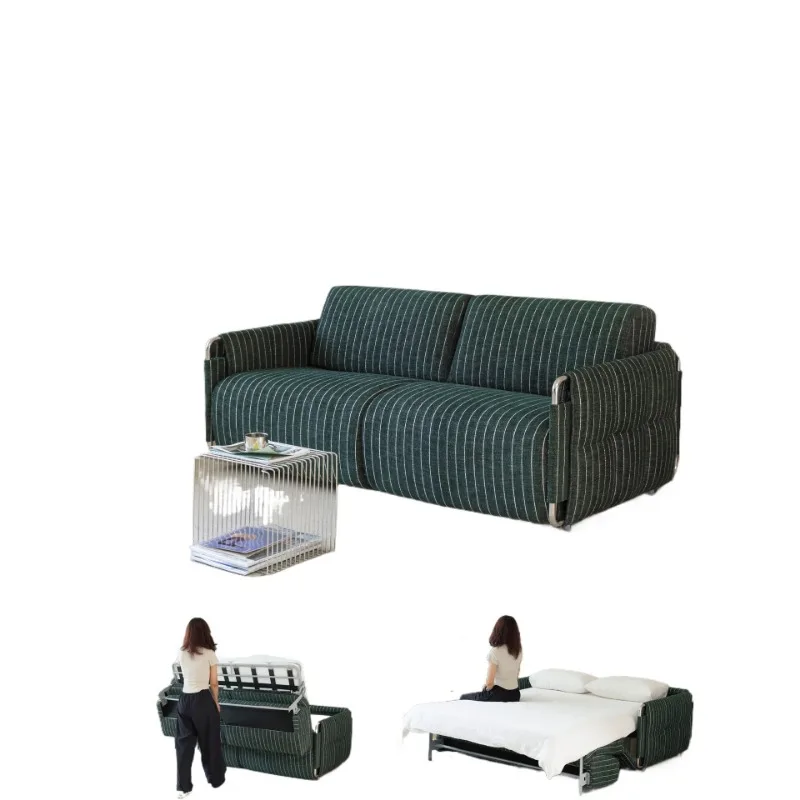 

Sea salt sofa bed, Bauhaus removable and washable fabric sofa bed folding dual-purpose stainless steel