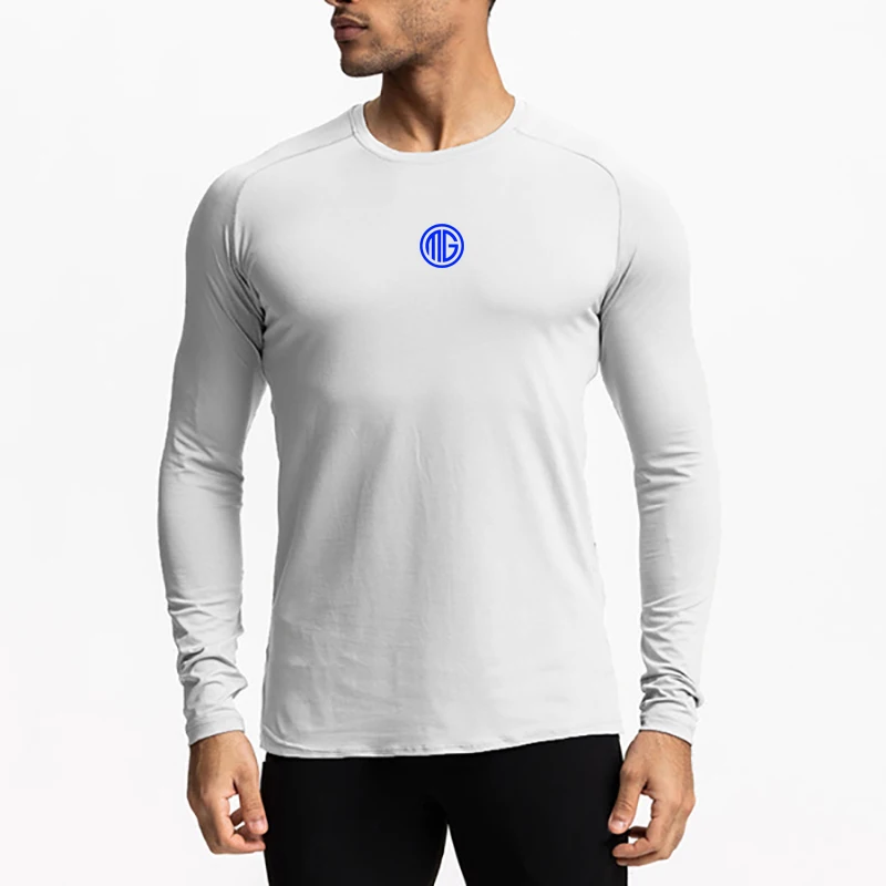 

Men's Breathable Brand Long Sleeve Workout Bodybuilding Fitness T-shirt Comfortable Casual Fashion Trend Slim Sports T Shirt