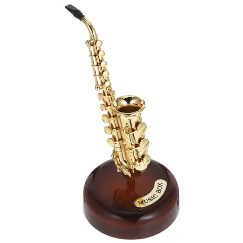 Saxophone Music Box Premium Plastic Musical Instrument Adornment Decorative Instrument For Home Office Decor
