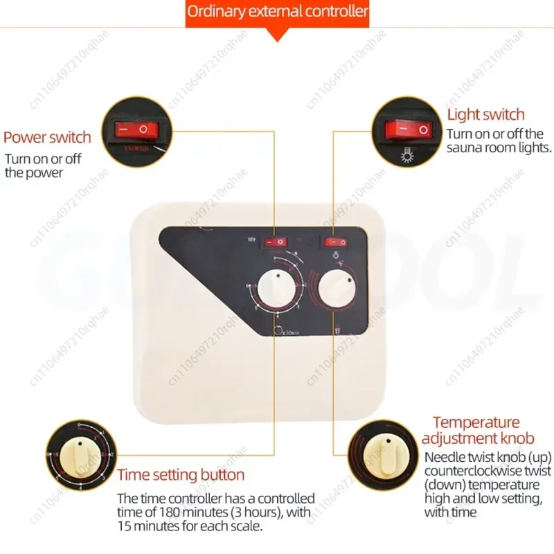 3KW/3.6KW سخان ساونا 220 فولت ساونا مولد بخار الاستخدام المنزلي فرن التدفئة غرفة المعدات الجافة التحكم الداخلي موقد خارجي #3