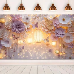 Floral and butterfly background banners for photo booths, birthdays, weddings, festivals