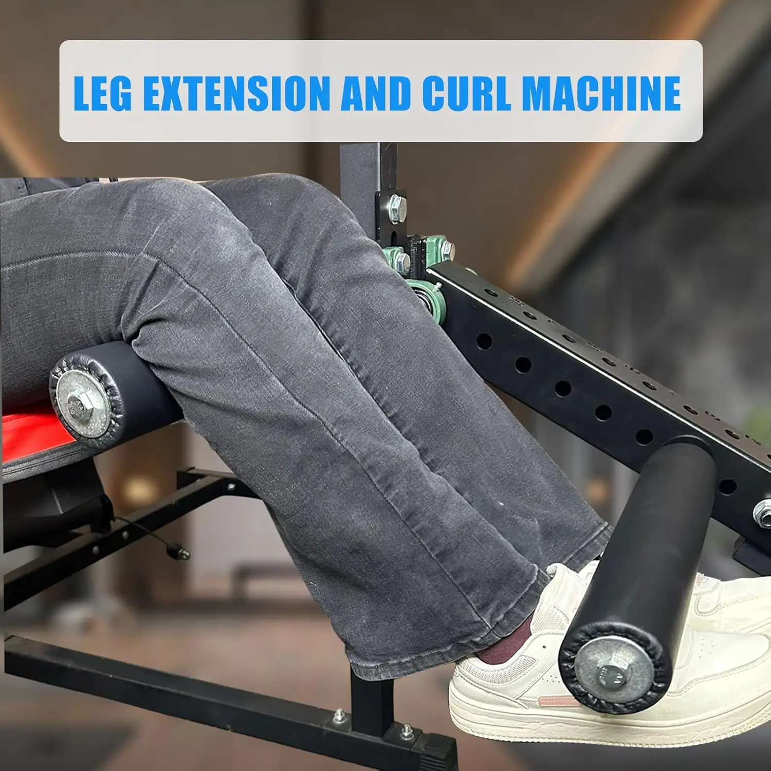 Image of Hochbelastbare Power Rack Beinstrecker- und Curl-Maschine, Verstellbarer Beinpresse-Aufsatz für Heimfitnessgeräte, Zubehör für das Training der unteren Körperpartie für Squat Racks,