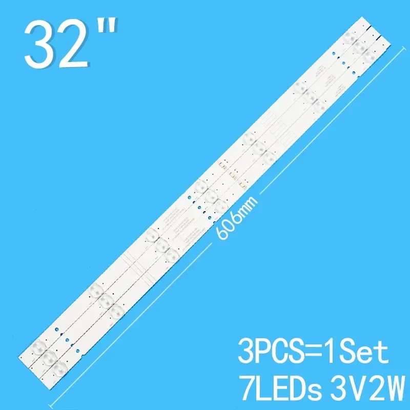 3pcs 7led Suitable for 32 inch LCD TV 5800-W32001-3P00 05-20024A-04A LC320DXJ-SFA2 32HX4003 32E3000 32X3 32X5 32E360E 32E3500