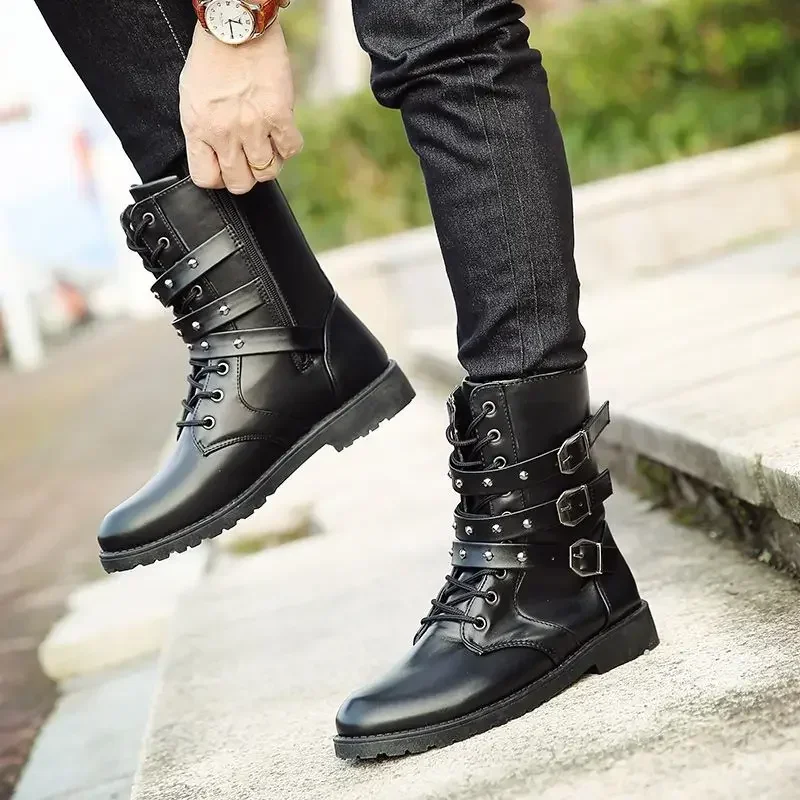 Rubber Boots for Men With Zip Platform Man Shoes New Size 45 Comfortable Designer Casual Y2k 44 Footwear Low Price High Quality