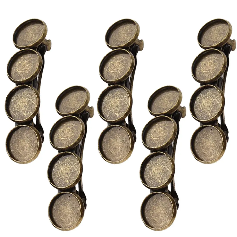 

5 pcs Diy Round Base Plate Hair Clips For 12Mm Setting Patina Finish Smooth Durable Lightweight Women Headdress Accessories