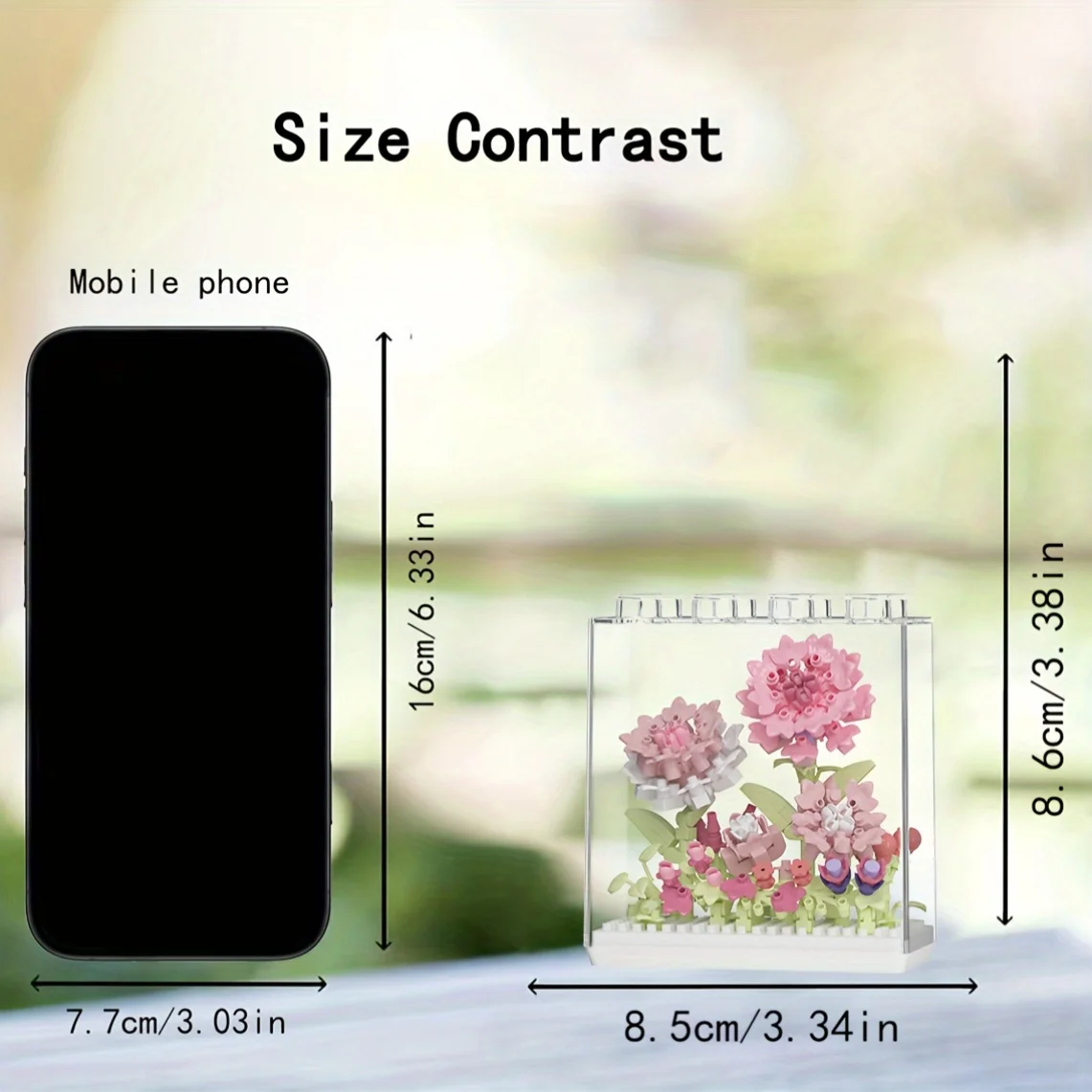 Kit de modèle de jardin 3D, bouquet fait main, boîte transparente, plastique ABS, idéal pour la décoration de la maison et les cadeaux sur diverses occasions