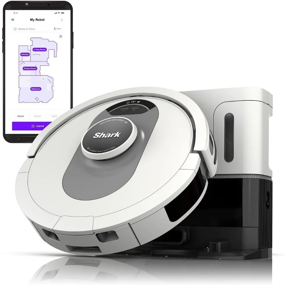 

AI Ultra Voice Control Robot Vacuum with Matrix Clean Navigation, Home Mapping, 60-Day Capacity, Self-Empty Base for Homes