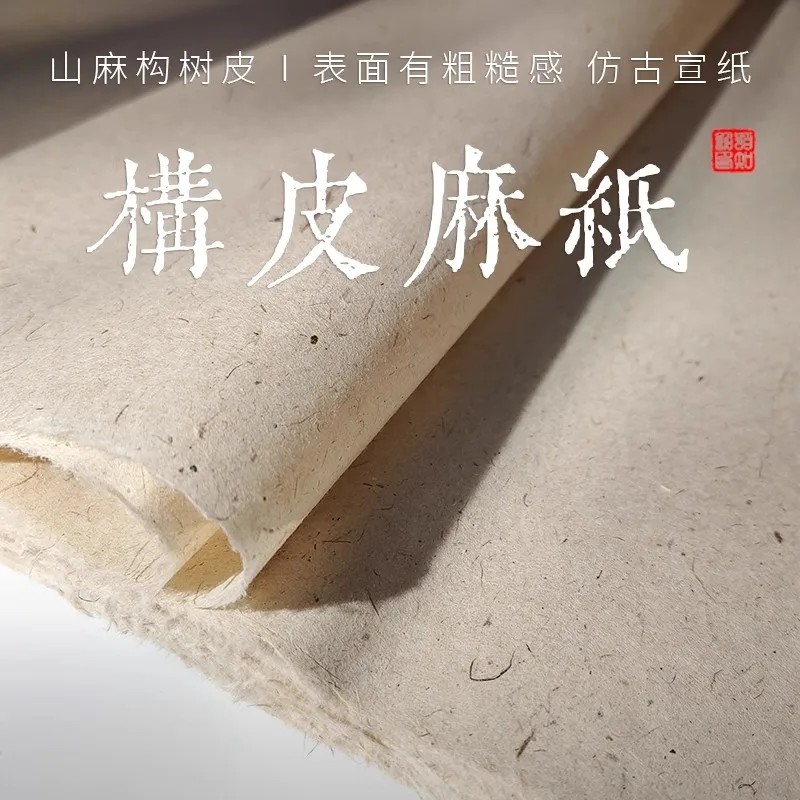 10 Sheets Handmade Mulberry Bark Paper - Semi-Raw/Semi-Ripe Xuan Paper for Traditional Chinese Painting & Calligraphy