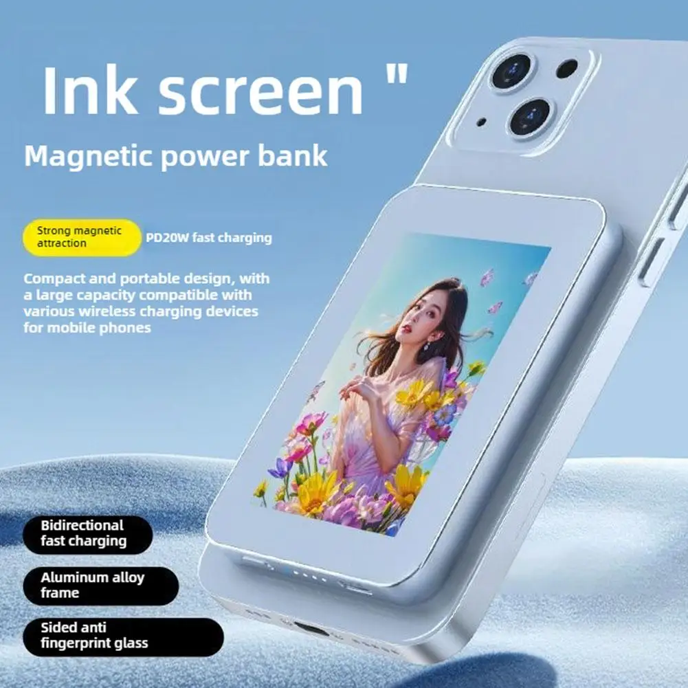 

Magnetic Wireless Power Bank - Ultra Thin, 5000mAh Portable Charger, Fast Charging for iPhone, and More Y9Q0