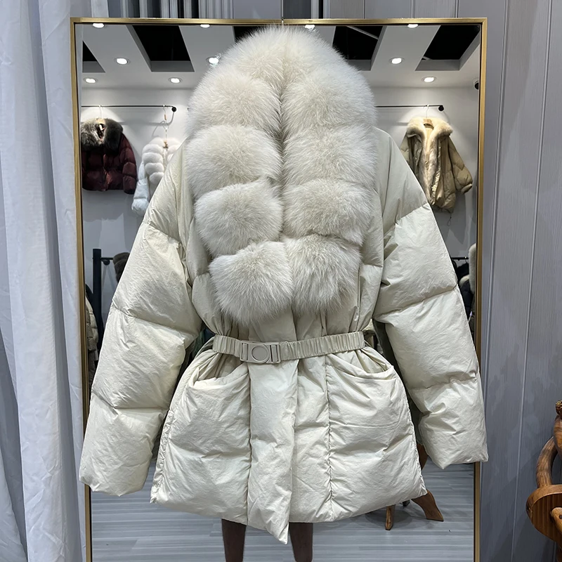 لوكس الفراء طوق أسفل Jaet المرأة منتصف طول الخصر مقصوص Faionable ملابس خارجية دافئة تخفيف Sle النسخة الكورية #3