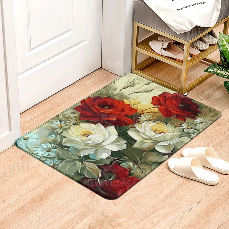 House entrance carpet Home doormat Animal oil painting style Room Foot mat bathroom non-slip mat Kitchen water absorption mat