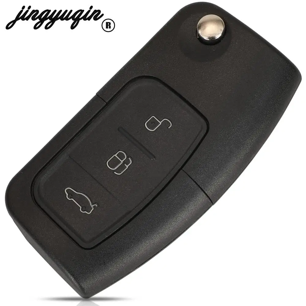 Jingyuqin 10Pcs สำหรับ Ford Focus 2 3 Mondeo Fiesta Flip พับ Mobil Remote Control Key กรณี Shell Fo21 HU101 Balde Fob 2/3ปุ่ม