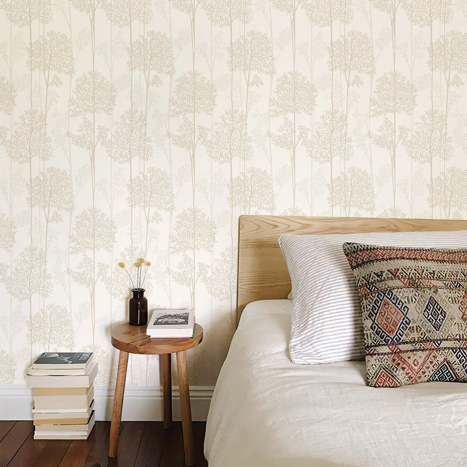 Light Yellow Trees Peel And Stick Wallpaper Waterproof Self Adhesive Warm Wall Contact Paper Retro Cabinet Sticker For Furniture