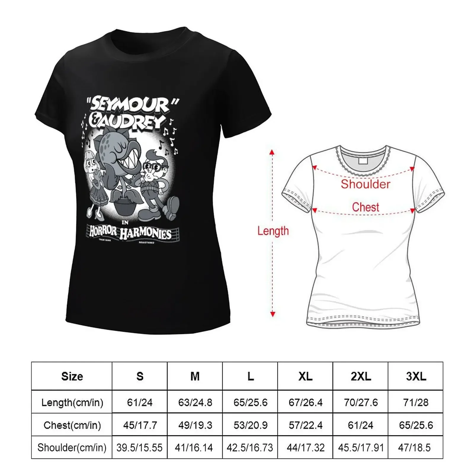 Horror Harmonies - Vintage Cartoon Seymour - Rubber Hose T-shirt lady clothes graphics cute t-shirts for Women