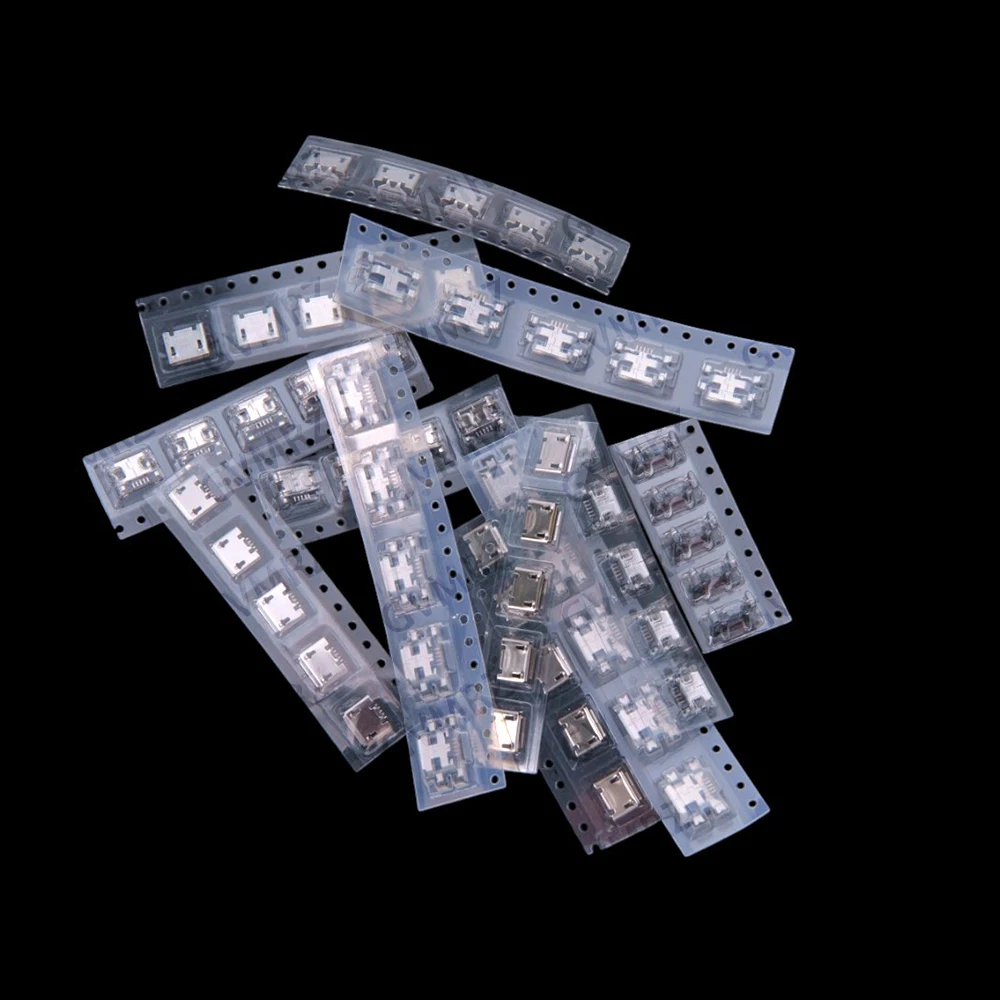 12values 60PCS/12PCS USB female socket all-copper Micro USB 5P socket  all-copper