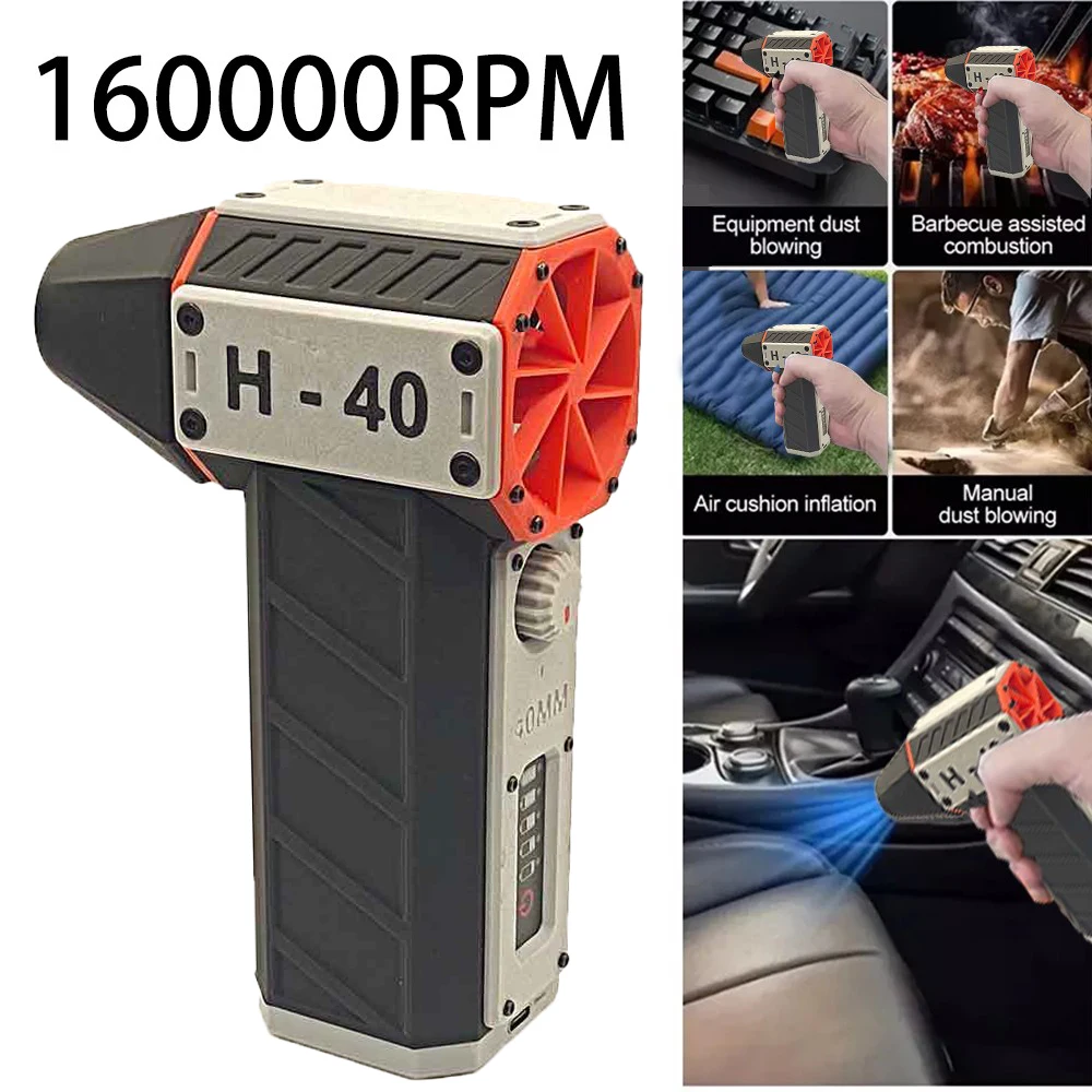 160000 RPM Air Blower Handheld Electric Turbo Jet Fan 40MM Brushless Motor Violent Blower Wind Speed 56m/s Industrial Duct Fan