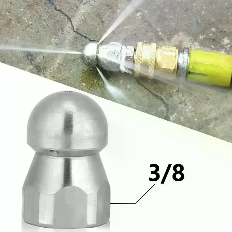 1Pcs Stainless Steel Quick Connect 1/4 Thread Pipeline Cleaning Rotating Spray Head Water Mouse Head Set Nozzle Tools