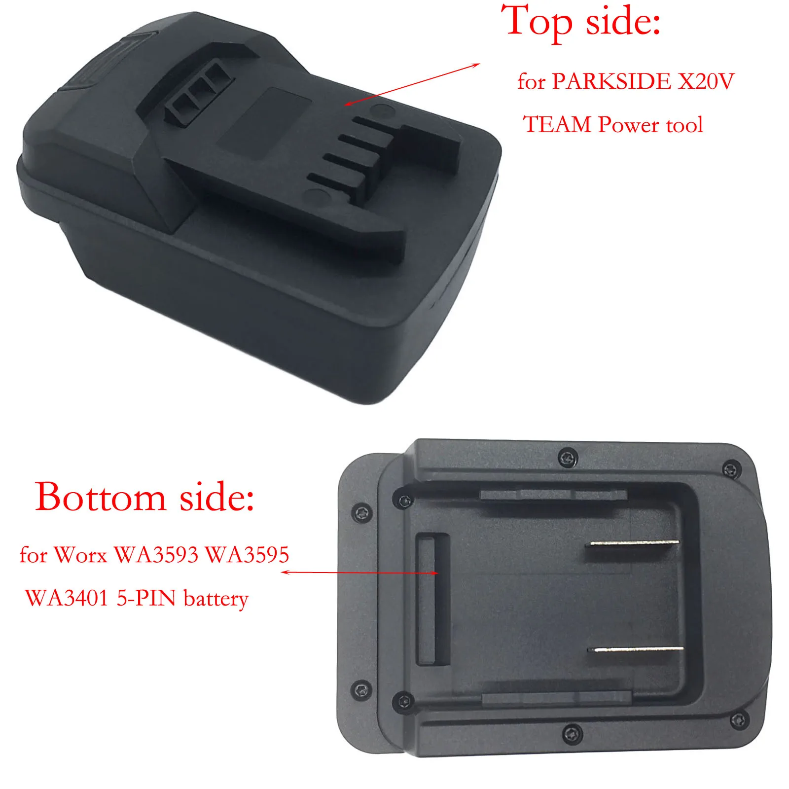 

Адаптер-переходник для Worx WA3593 WA3595 WA3401 5-контактный аккумулятор 20 В для электроинструмента Parkside X20V Team