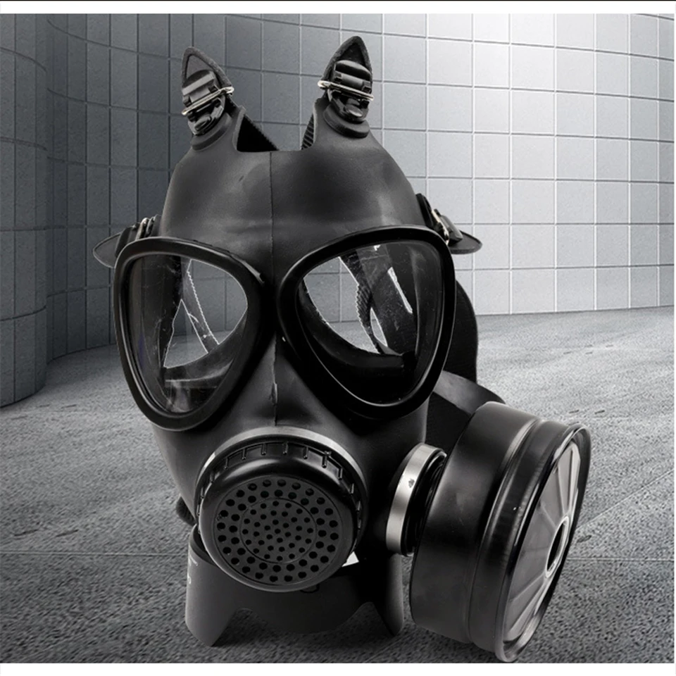 87 Type Rubber Head Wear Full Face Mask Paint Spraying Gas Mask Chemical Respirator Formaldehyde Protective,Mask body, Filter