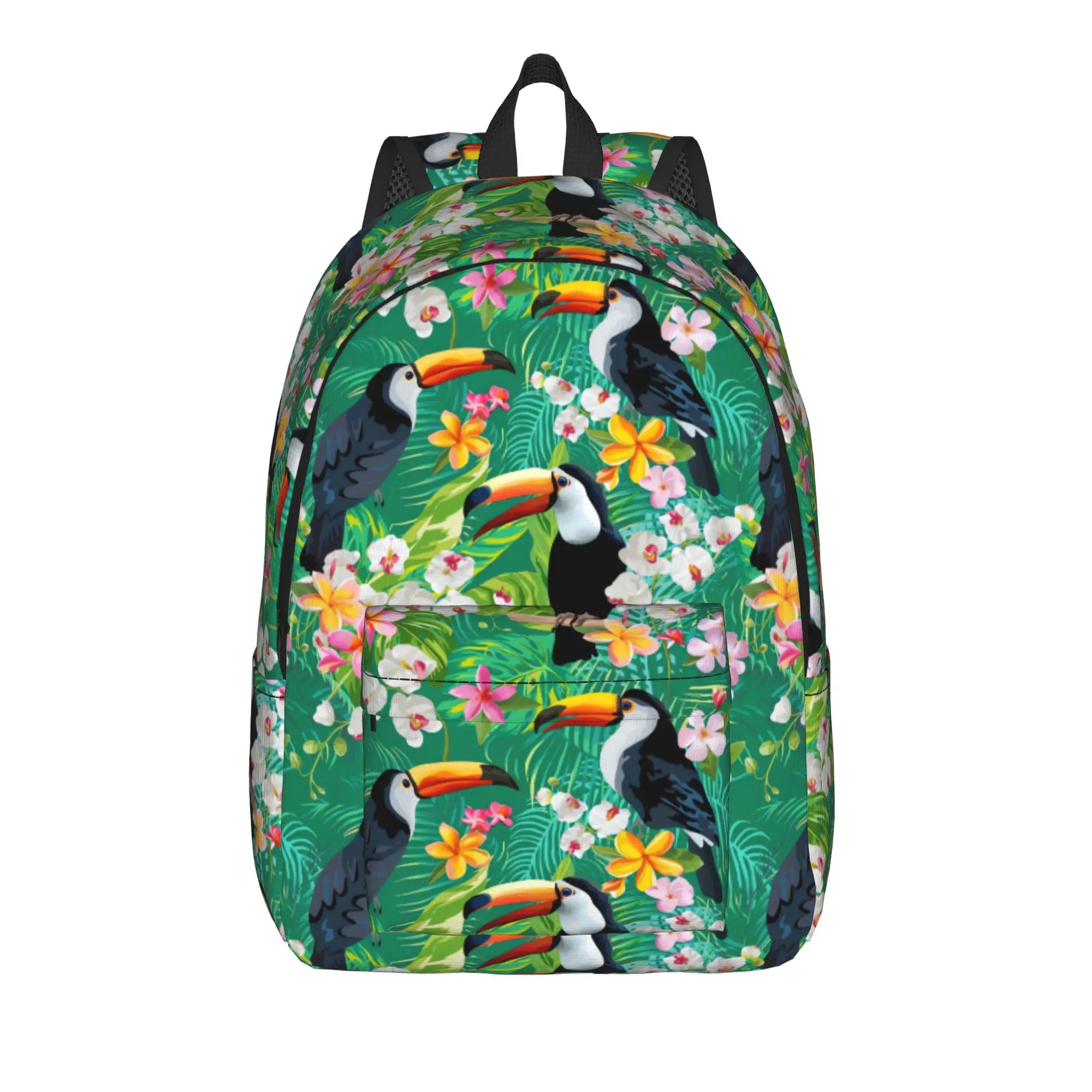 Tropical Toucan Amp Floral    Backpack  Travel Backpacks Female Kawaii School Bags Colorful Large Rucksack