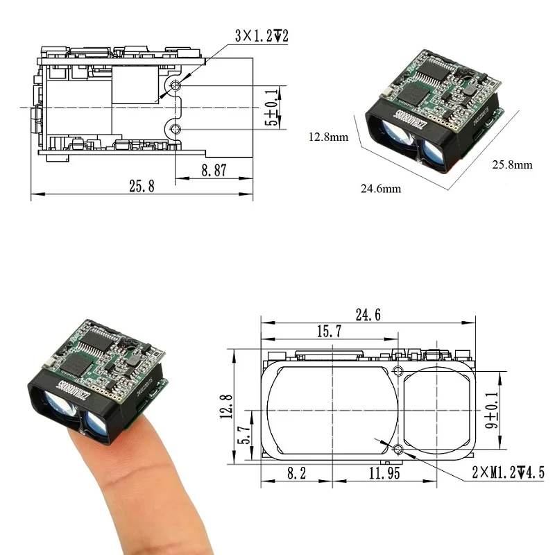 NewMini 1500m Laser Range Finder Module Serial Pulse 1000 Meter Distance Sensor 1km Laser Rangefinder Module With 905nm